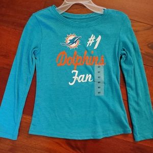 Miami Dolphins Girls Long Sleeve Tee